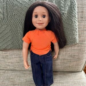 MAPLELEA ALEXI Orange Shirt Doll with Denim Pants